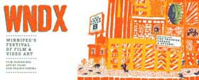WNDX Festival of Film and Video Art Film festival poster that looks like a drawing of a Winnipeg movie theater