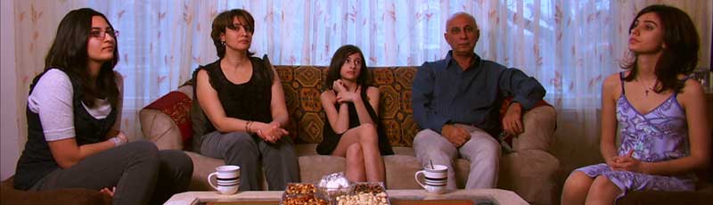 Muslim family in their living room