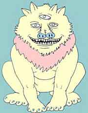 Chicago Underground Film Festival Chicago Underground Film Festival mascot that has three eyes, two noses and two mouths