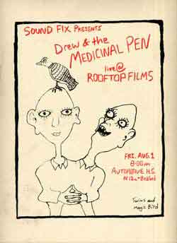 Drew and the Medicinal Pen Movie poster featuring a person with two heads