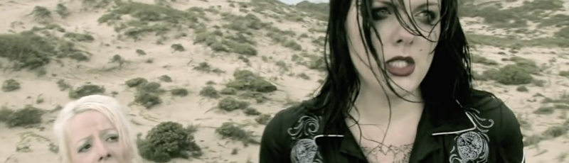 Two punk women in the desert