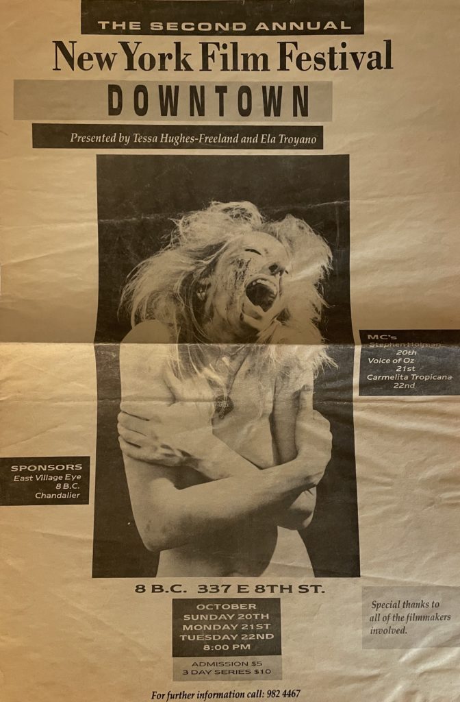 Cover to the program for the second annual New York Film Festival Downtown