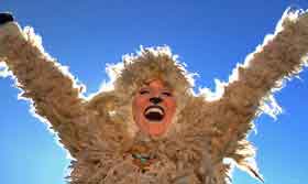Woman dressed as a sheep
