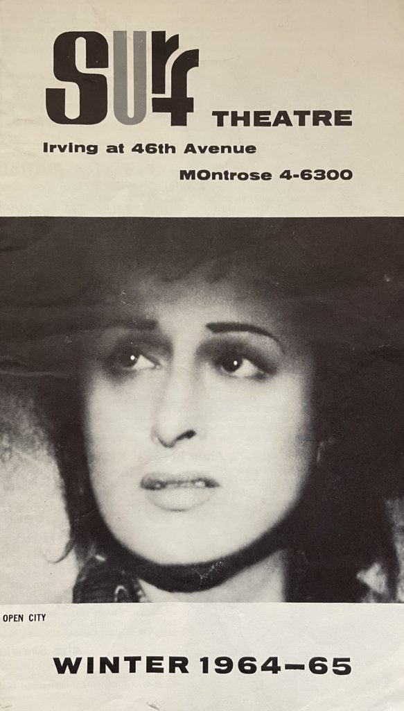 Cover to the 1964-65 Winter screening program for the Surf Theatre in San Francisco