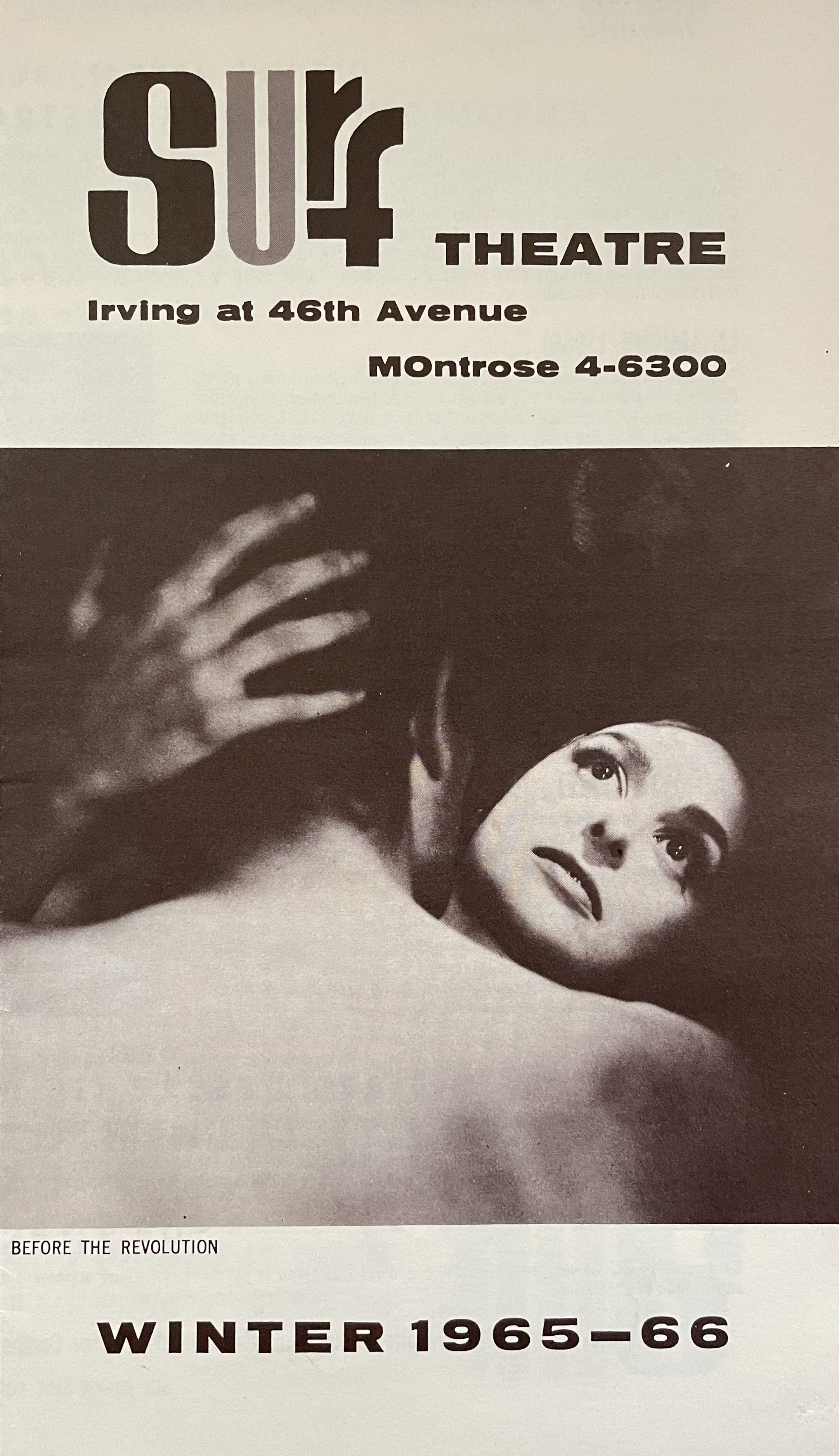 Cover to the 1965-66 Winter screening program for the Surf Theatre in San Francisco