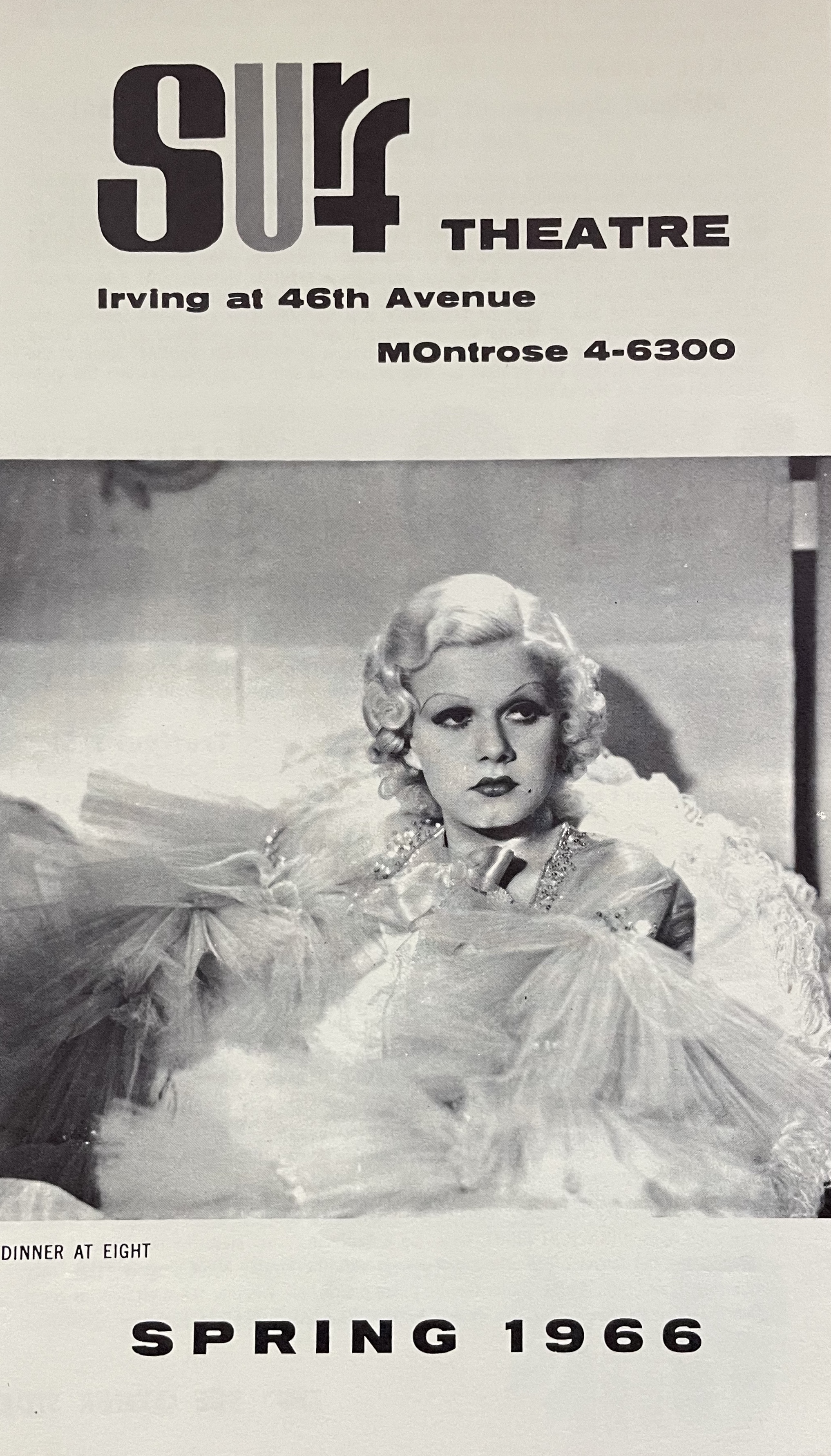 Cover to the 1966 Spring screening program for the Surf Theatre in San Francisco