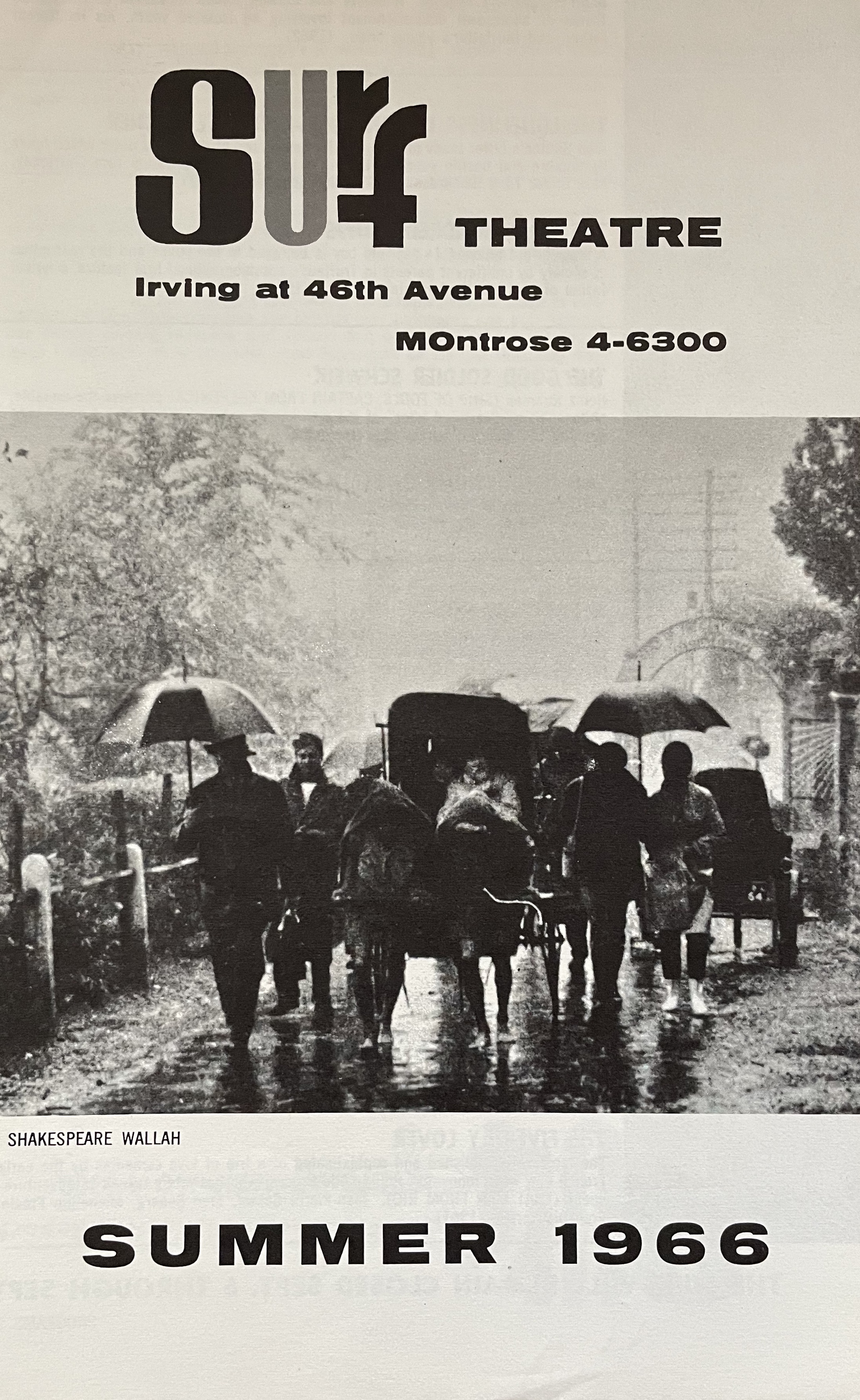 Cover to the 1966 Summer screening program for the Surf Theatre in San Francisco