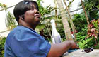 Melinda Augustus doing a sit-down interview