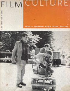 Film Culture issue 24 cover featuring a photo of filmmaker Francois Truffaut directing a scene