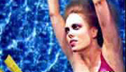 Woman floating in a pool