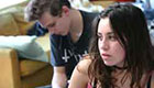 Teenage girl and boy hanging out