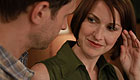 Man and woman talking